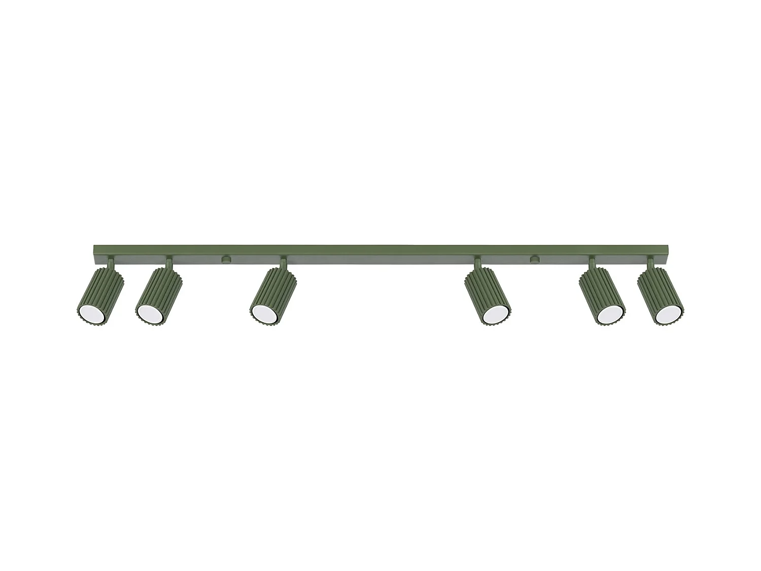 Plafonnier Karbon Minimaliste En Aluminium - 6 Sources Lumineuses - L.117 X H.16,5 Cm - Vert Olive