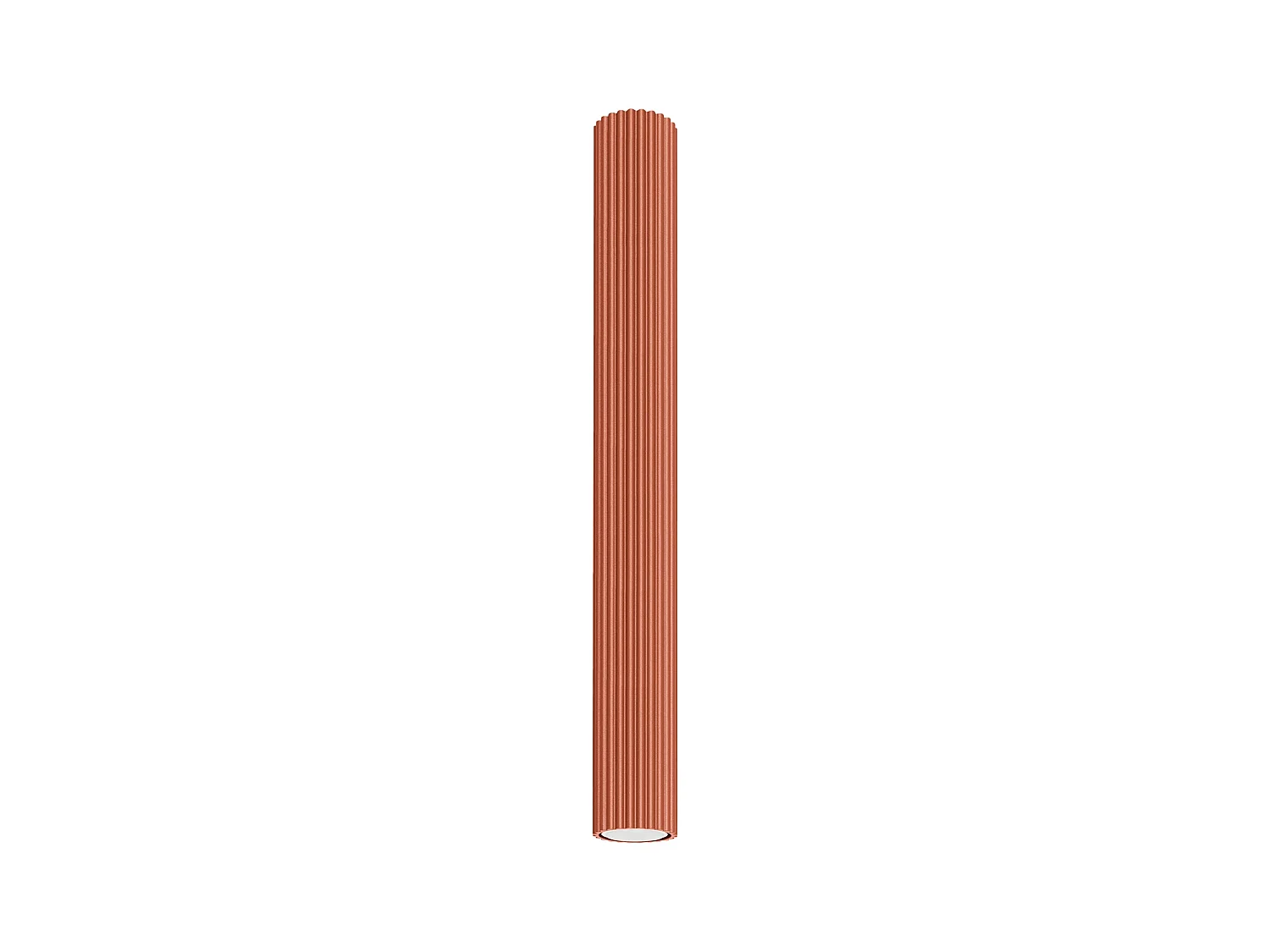Plafonnier Karbon Minimaliste En Aluminium - 1 Sources Lumineuses - L.6,5 X H.60 Cm - Ocre Rouge