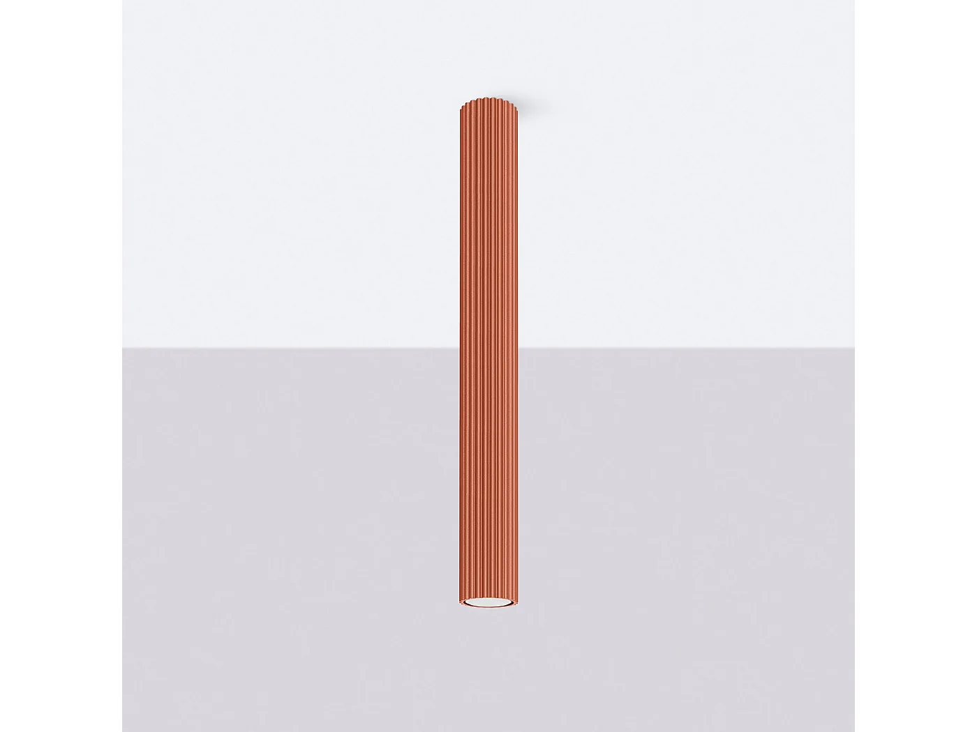 Lámpara de techo KARBON minimalista de aluminio - 1 fuentes luminosas - L.6,5 x A.60 cm - ocre rojo