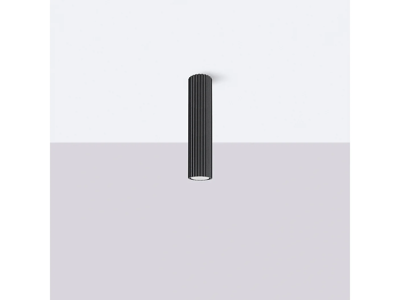 Luminária De Teto Karbon Minimalista, Alumínio - 1 Lichtbronnen - L.6.5 X H.30 Cm - Preto