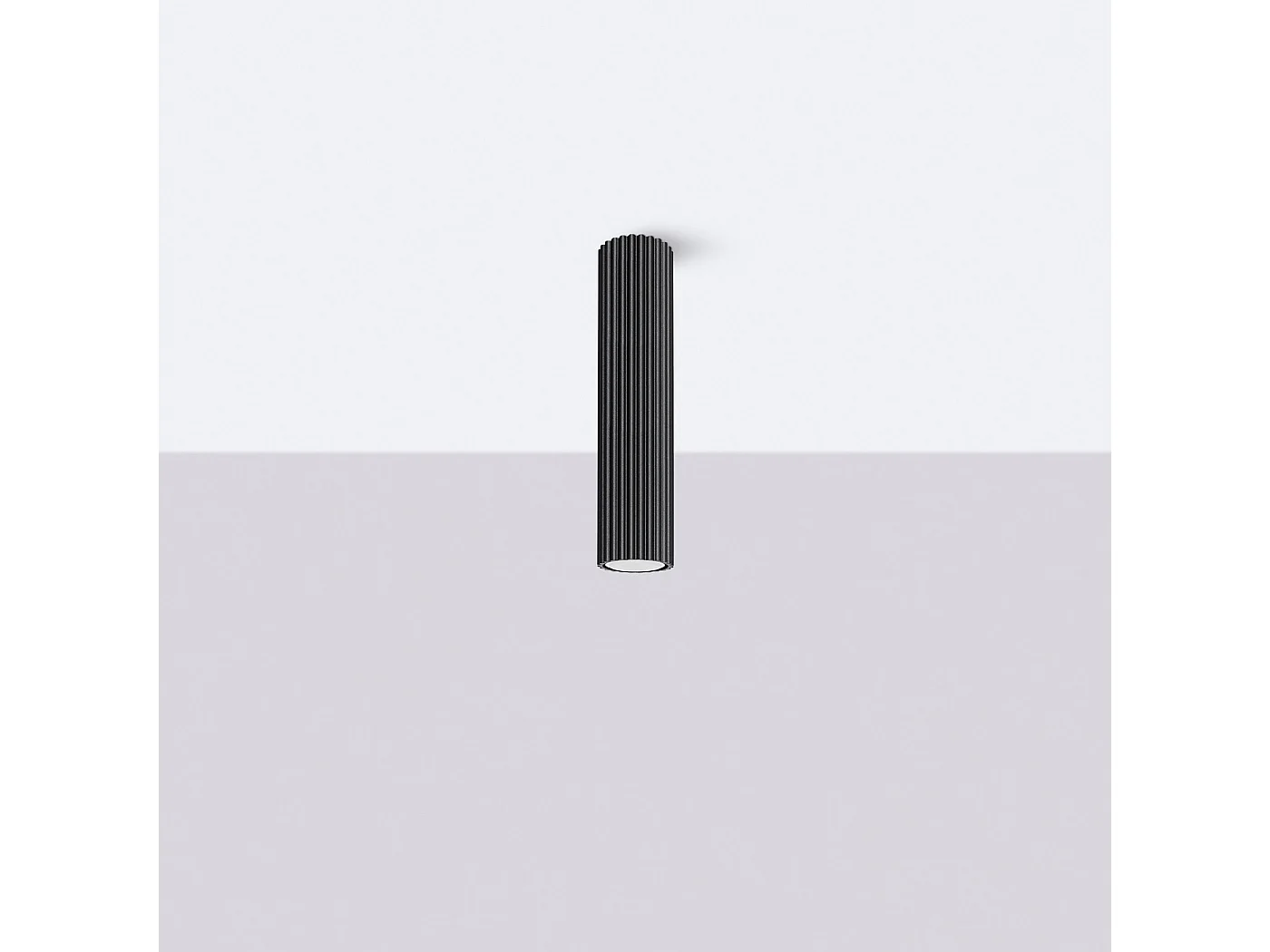 Plafonnier Karbon Minimaliste En Aluminium - 1 Sources Lumineuses - L.6,5 X H.30 Cm - Noir