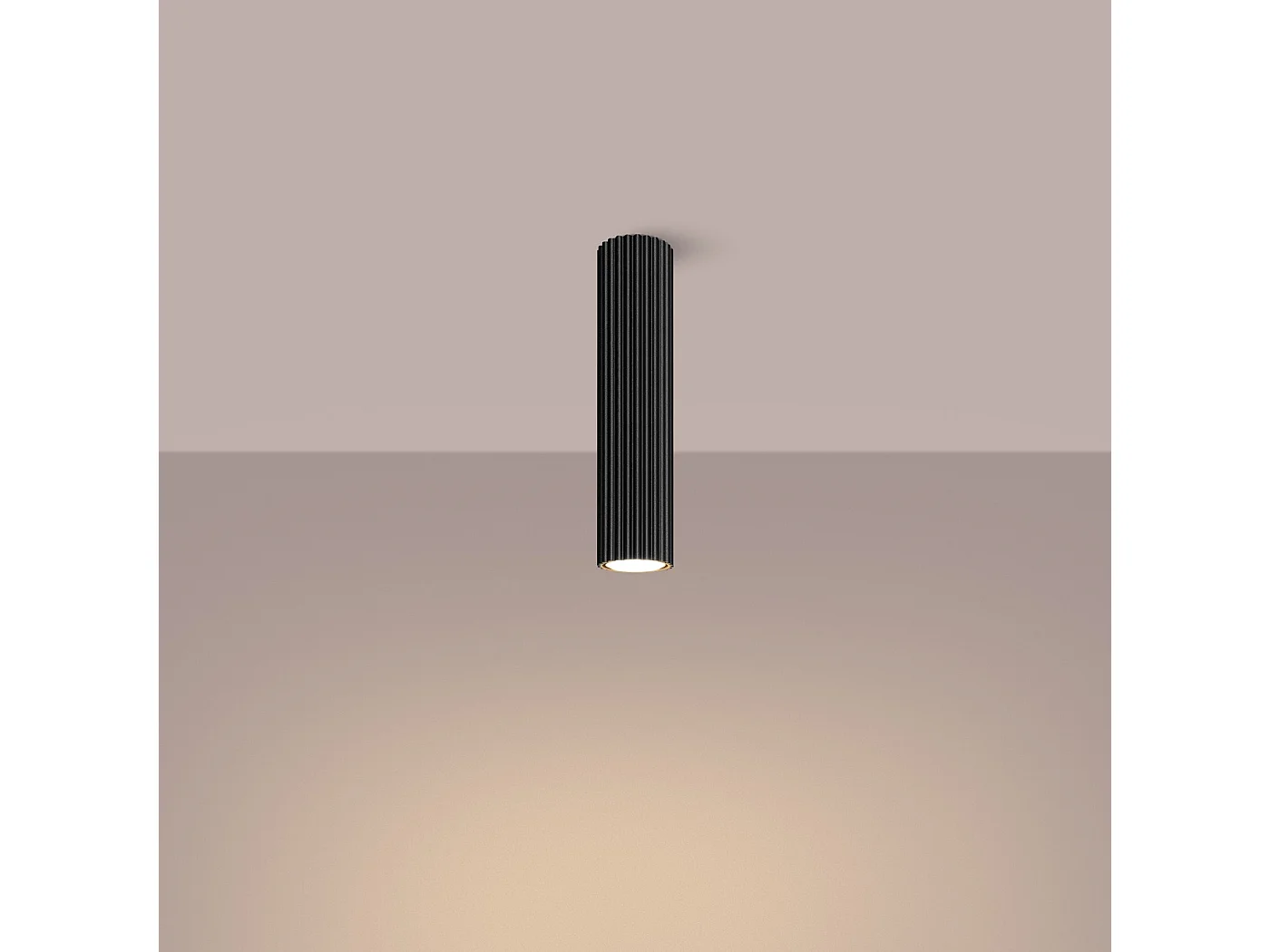 Plafonnier Karbon Minimaliste En Aluminium - 1 Sources Lumineuses - L.6,5 X H.30 Cm - Noir