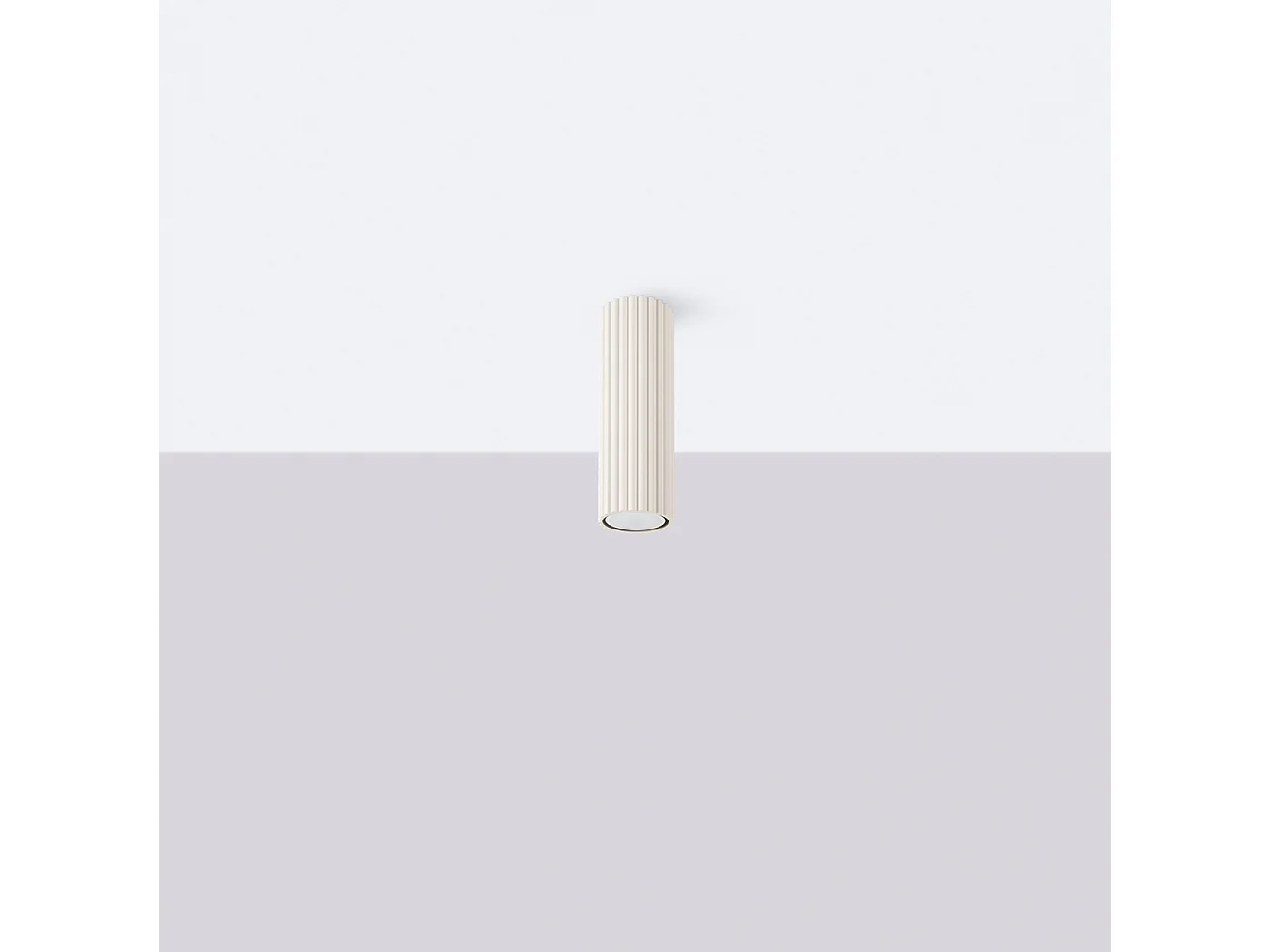 Lampada Da Soffitto Karbon Minimalista Di Alluminio - 1 Sorgenti Luminose - L.6,5 X A.20 Cm - Beige