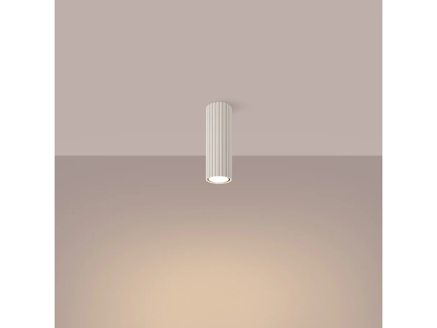 Plafonnier Karbon Minimaliste En Aluminium - 1 Sources Lumineuses - L.6,5 X H.20 Cm - Beige