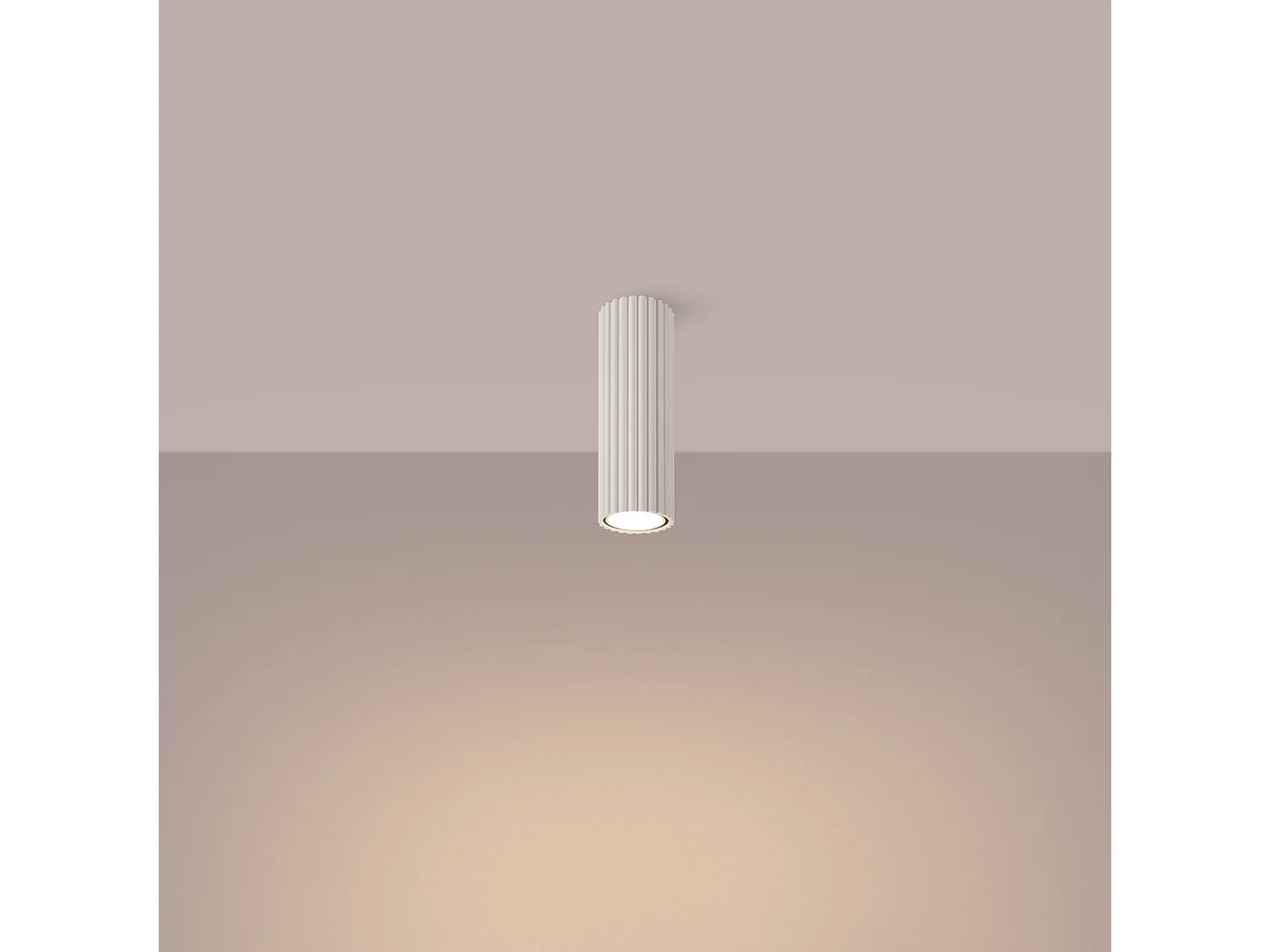 Luminária de teto KARBON minimalista, alumínio - 1 lichtbronnen - L.6.5 x H.20 cm - bege