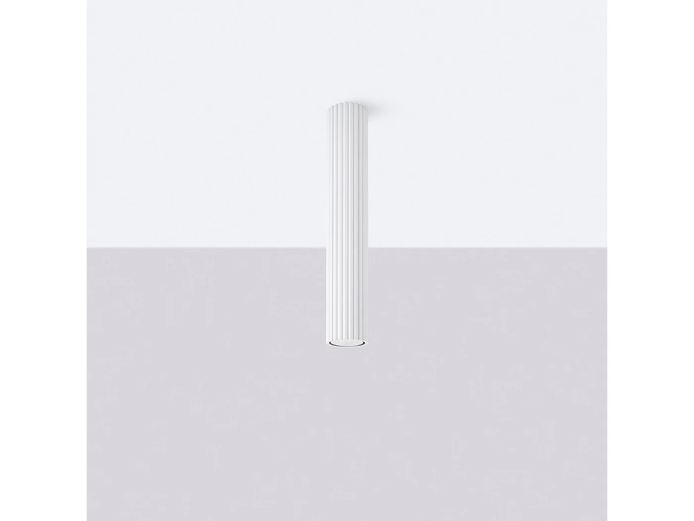 Lámpara de techo KARBON minimalista de aluminio - 1 fuentes luminosas - L.6,5 x A.40 cm - blanco