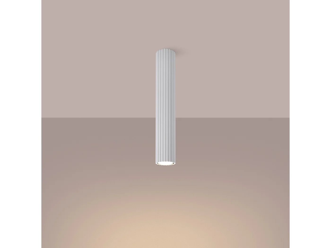 Lámpara de techo KARBON minimalista de aluminio - 1 fuentes luminosas - L.6,5 x A.40 cm - blanco