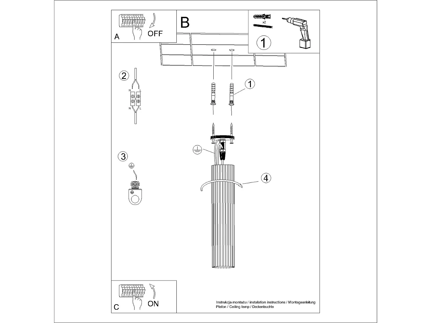Lámpara de techo KARBON minimalista de aluminio - 1 fuentes luminosas - L.6,5 x A.40 cm - blanco