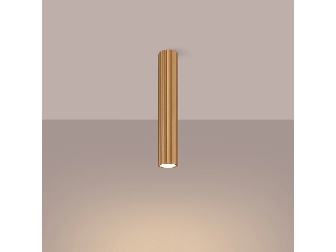 Plafonnier Karbon Minimaliste En Aluminium - 1 Sources Lumineuses - L.6,5 X H.40 Cm - Doré