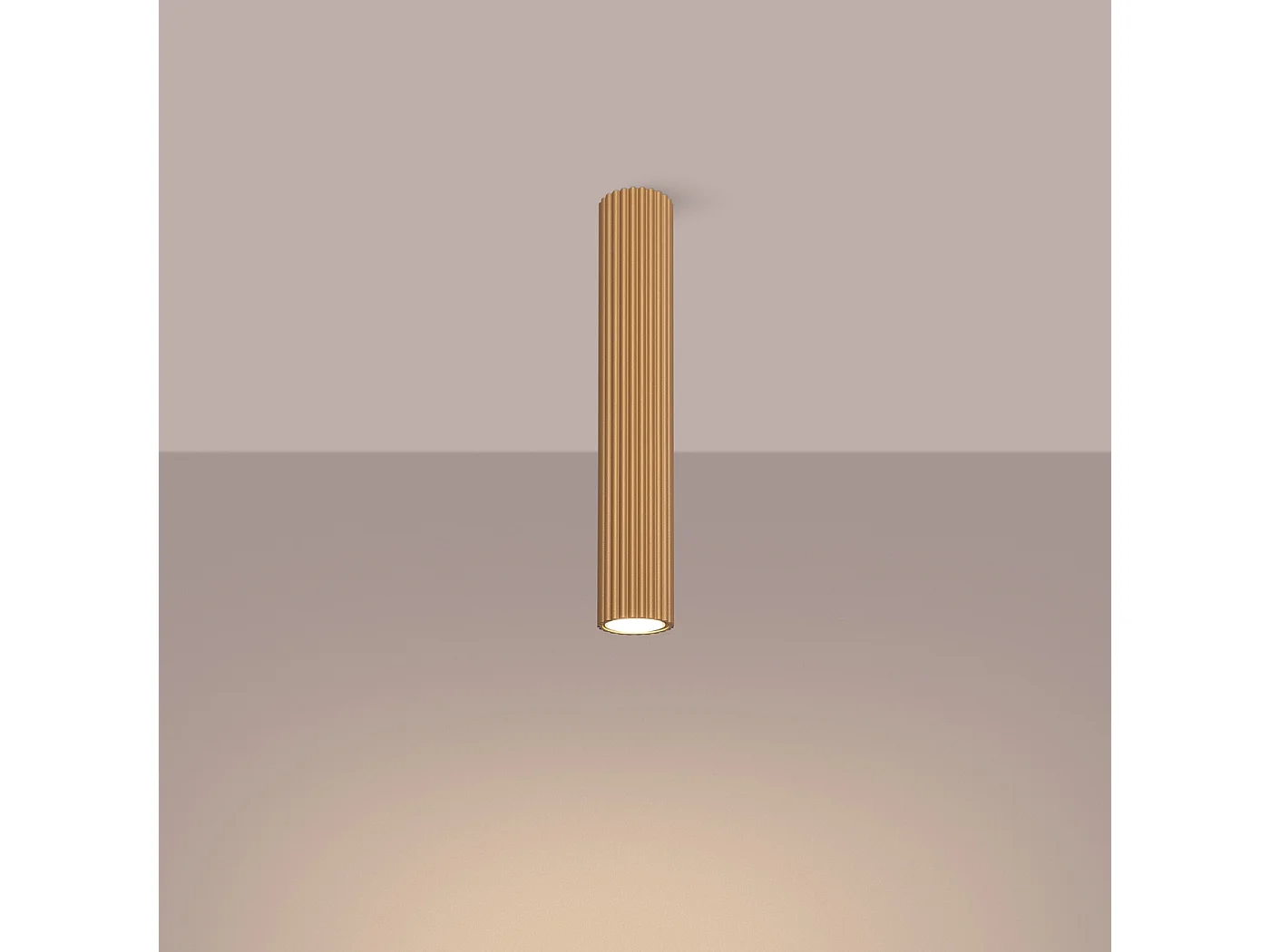 Lámpara de techo KARBON minimalista de aluminio - 1 fuentes luminosas - L.6,5 x A.40 cm - dorado
