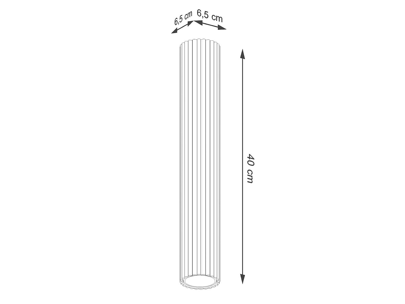 Lámpara de techo KARBON minimalista de aluminio - 1 fuentes luminosas - L.6,5 x A.40 cm - dorado