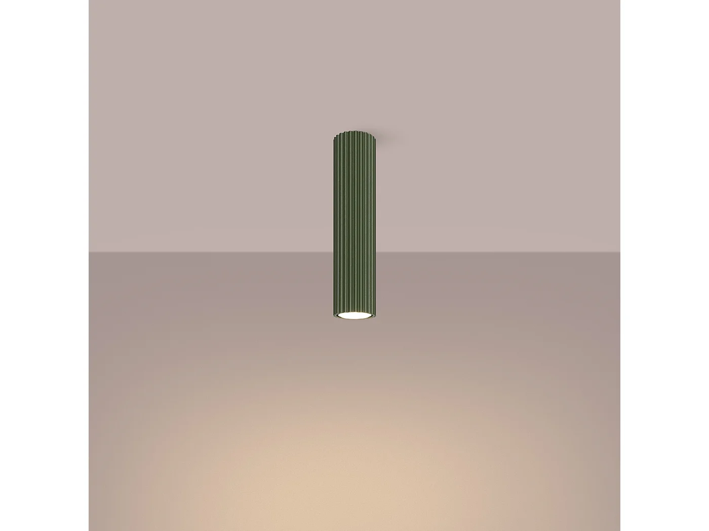 Lampada Da Soffitto Karbon Minimalista Di Alluminio - 1 Sorgenti Luminose - L.6,5 X A.30 Cm - Verde Oliva