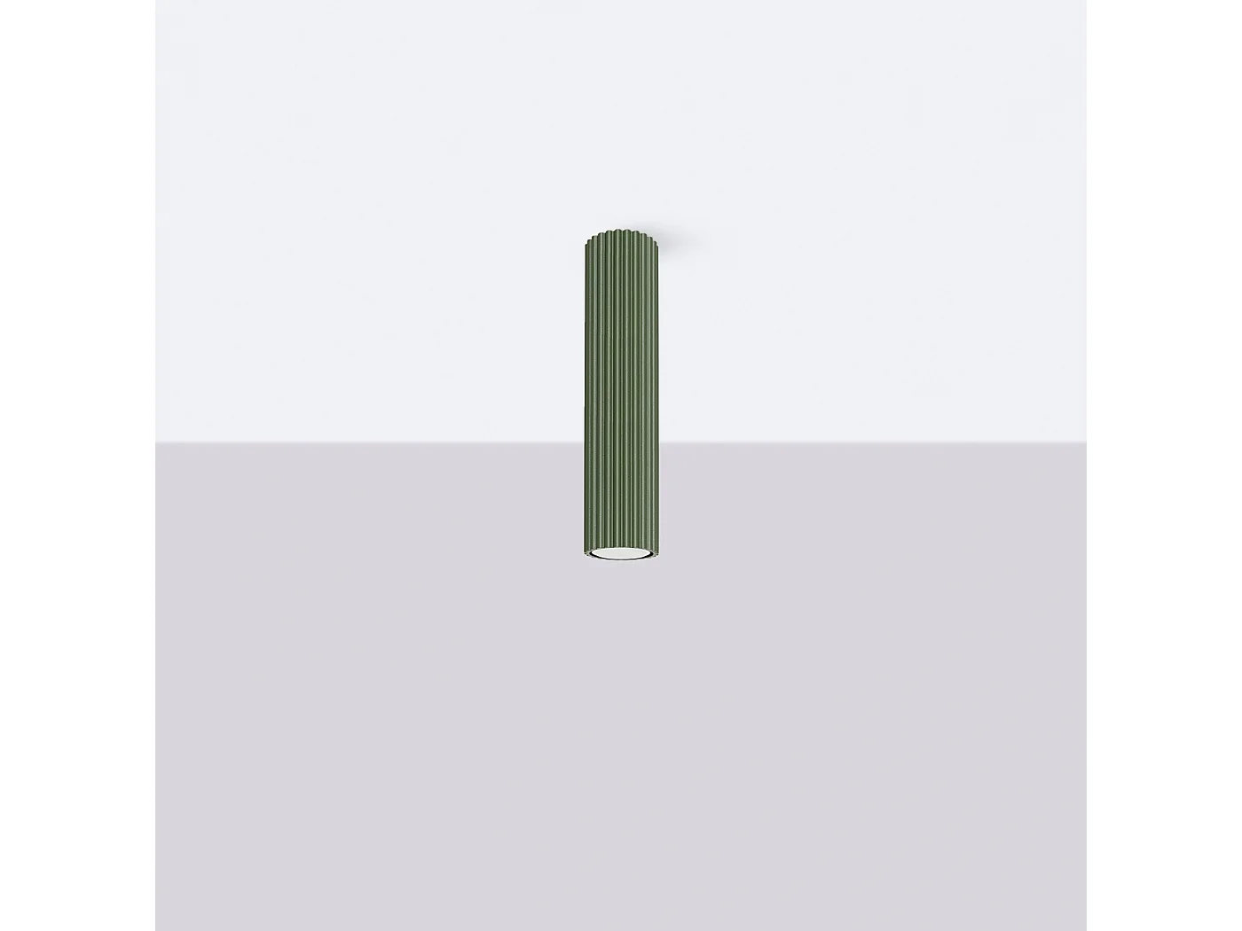 Plafonnier Karbon Minimaliste En Aluminium - 1 Sources Lumineuses - L.6,5 X H.30 Cm - Vert Olive