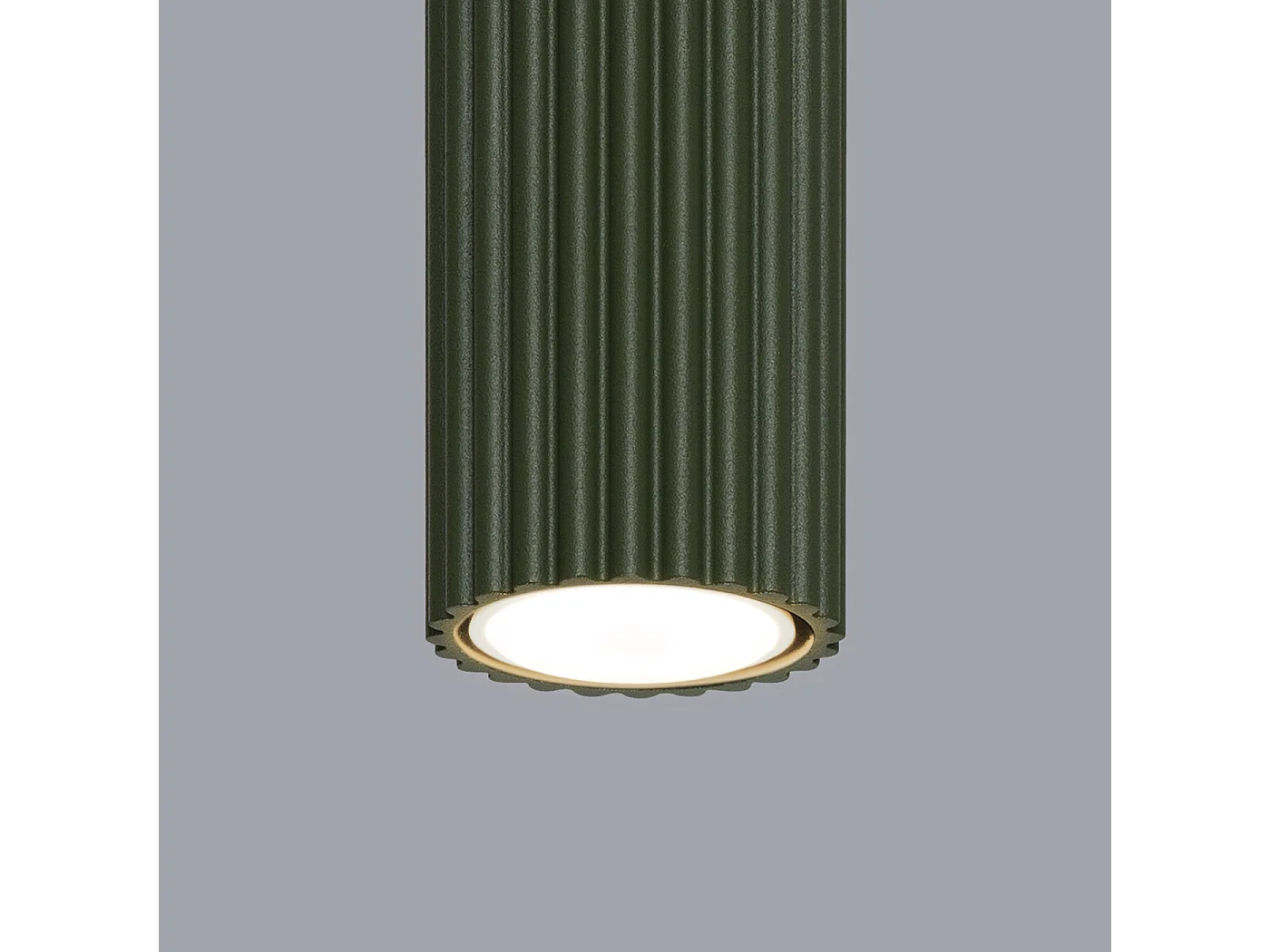 Plafonnier Karbon Minimaliste En Aluminium - 1 Sources Lumineuses - L.6,5 X H.30 Cm - Vert Olive