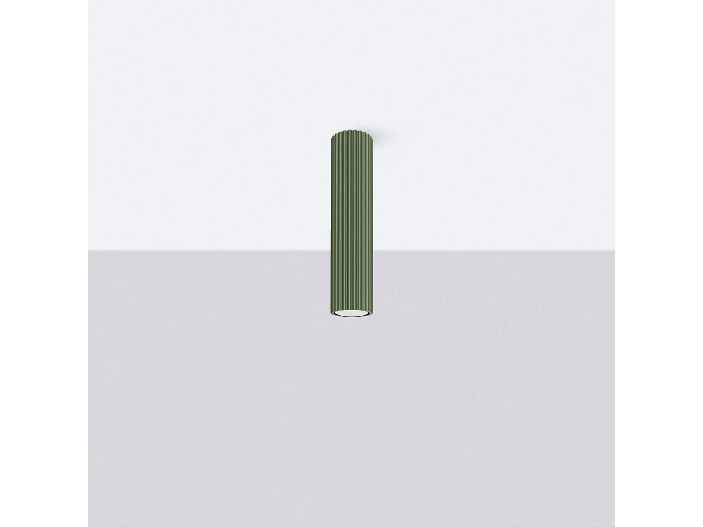 Lámpara de techo KARBON minimalista de aluminio - 1 fuentes luminosas - L.6,5 x A.30 cm - verde oliva