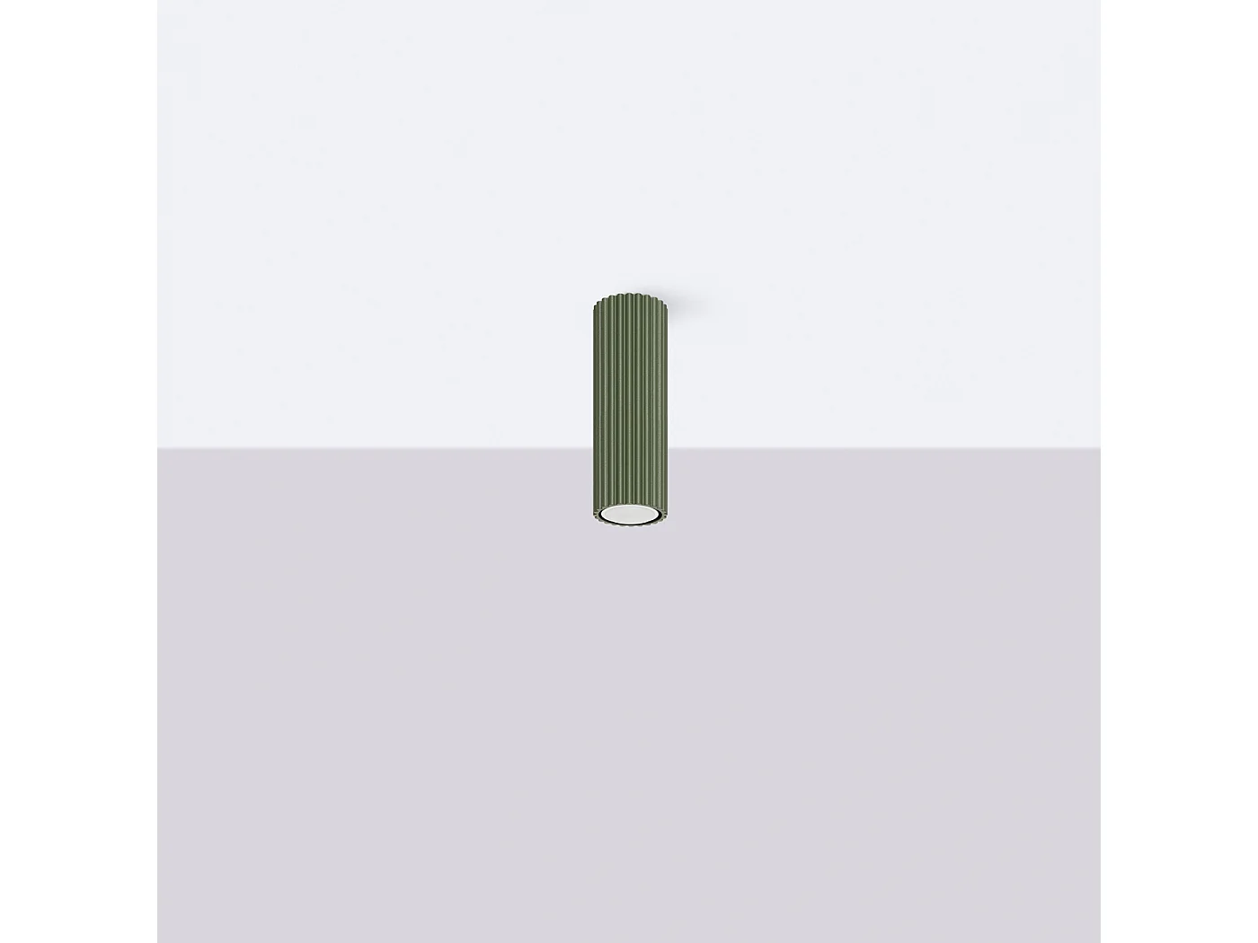 Luminária De Teto Karbon Minimalista, Alumínio - 1 Lichtbronnen - L.6.5 X H.20 Cm - Verde Oliva