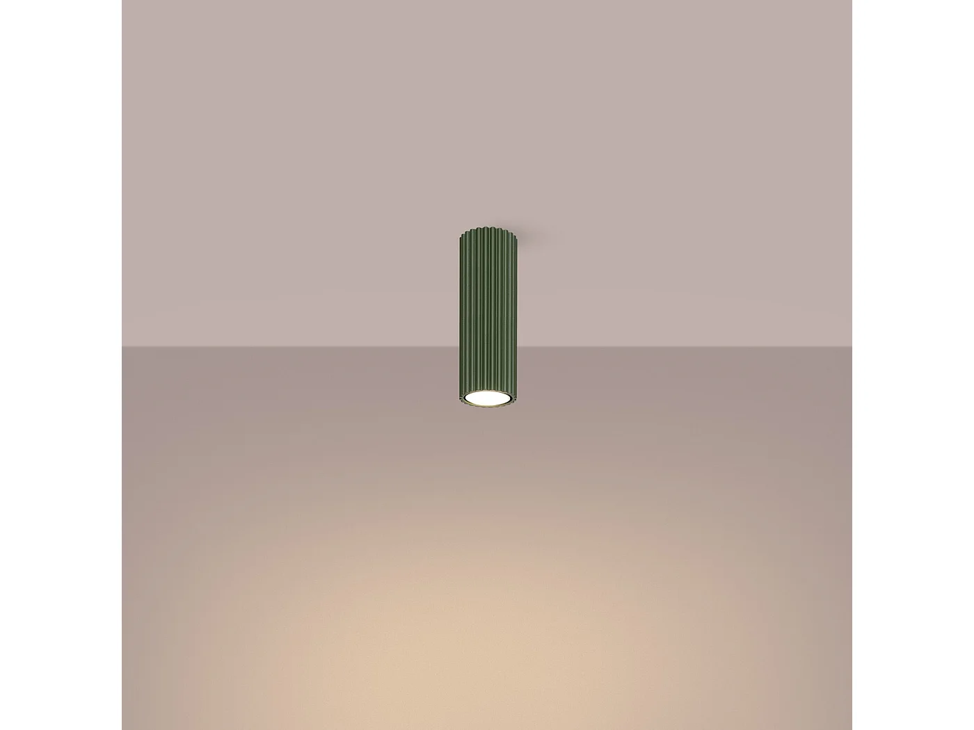 Luminária de teto KARBON minimalista, alumínio - 1 lichtbronnen - L.6.5 x H.20 cm - verde oliva