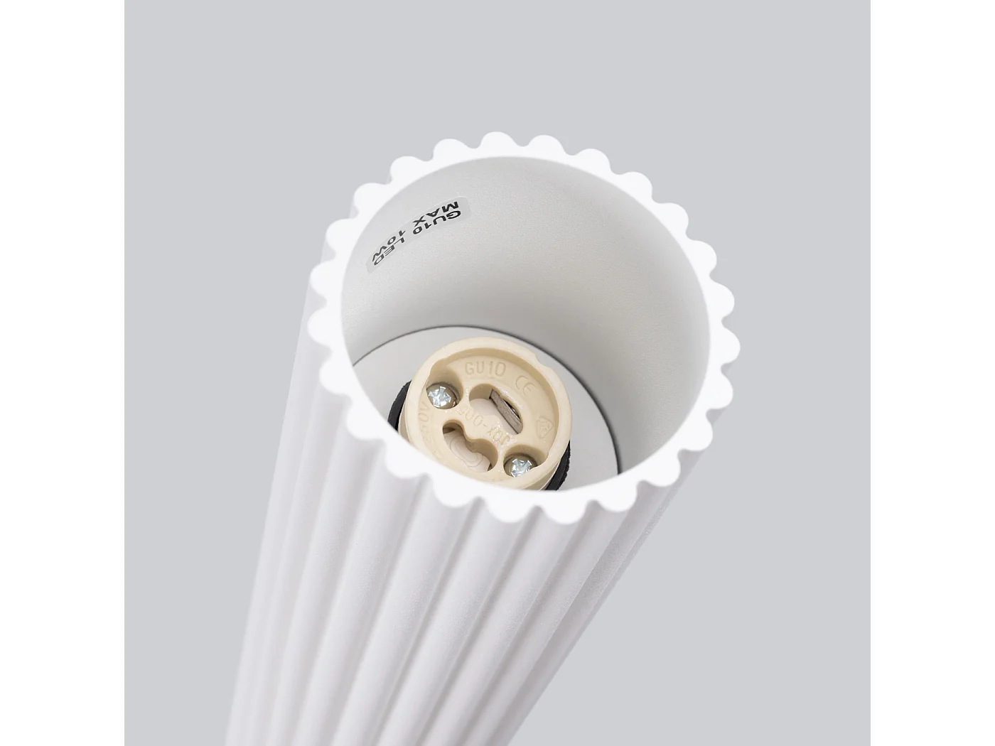 Deckenleuchte Karbon Minimalistisch Aus  Aluminium - 1 Lichtquellen - L.6,5 X H. Cm - Weiß