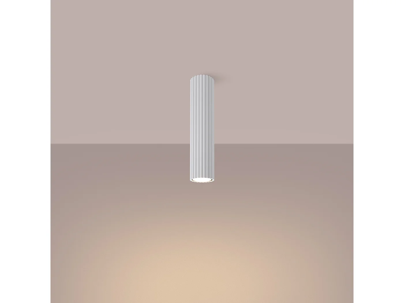 Plafonnier Karbon Minimaliste En Aluminium - 1 Sources Lumineuses - L.6,5 X H.30 Cm - Blanc