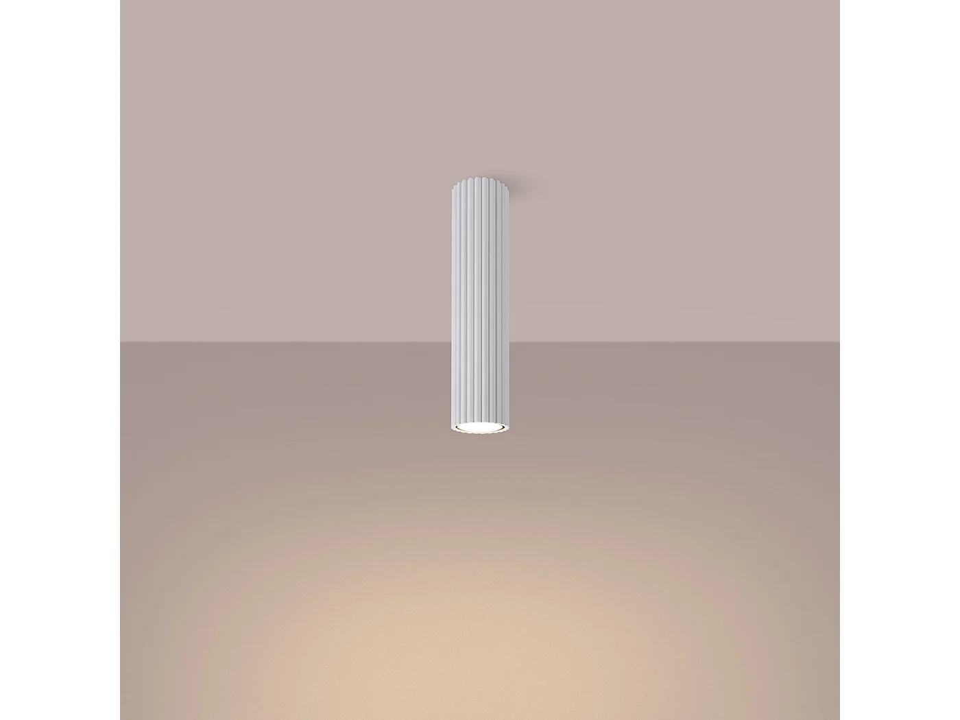 Plafonnier Karbon Minimaliste En Aluminium - 1 Sources Lumineuses - L.6,5 X H.30 Cm - Blanc