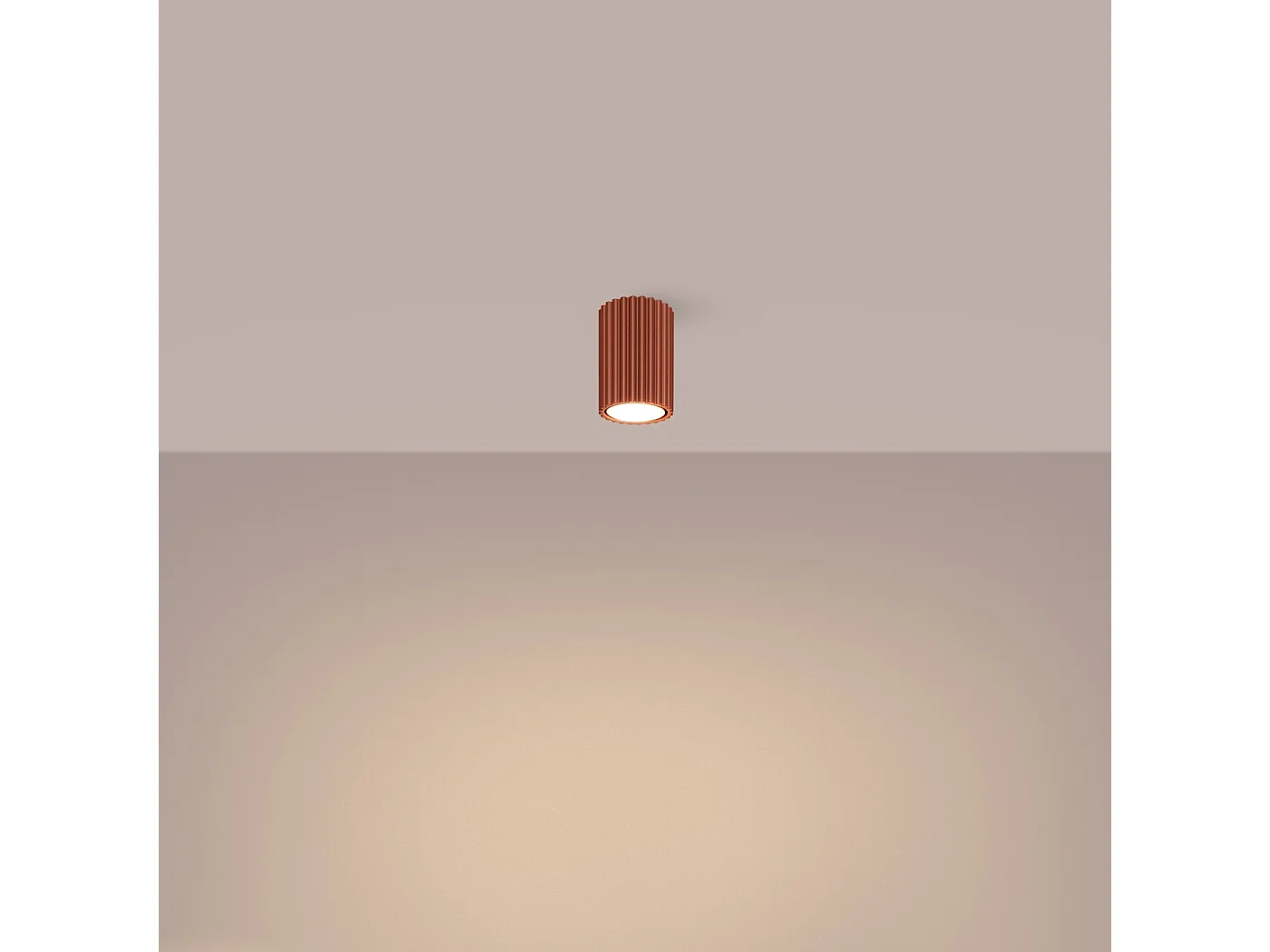 Plafondlamp Karbon Minimalistisch Van  - 1 Lichtbronnen - L.6,5 X H.10 Cm - Rode Oker