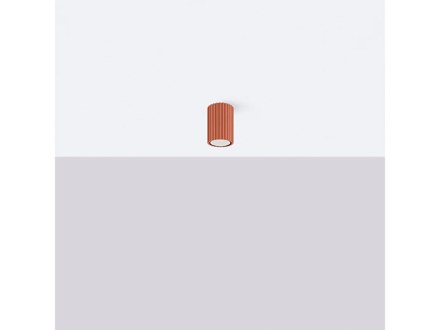 Plafonnier Karbon Minimaliste En Aluminium - 1 Sources Lumineuses - L.6,5 X H.10 Cm - Ocre Rouge