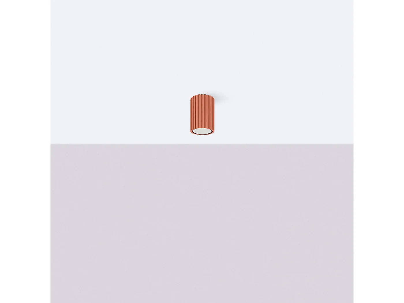Plafonnier Karbon Minimaliste En Aluminium - 1 Sources Lumineuses - L.6,5 X H.10 Cm - Ocre Rouge