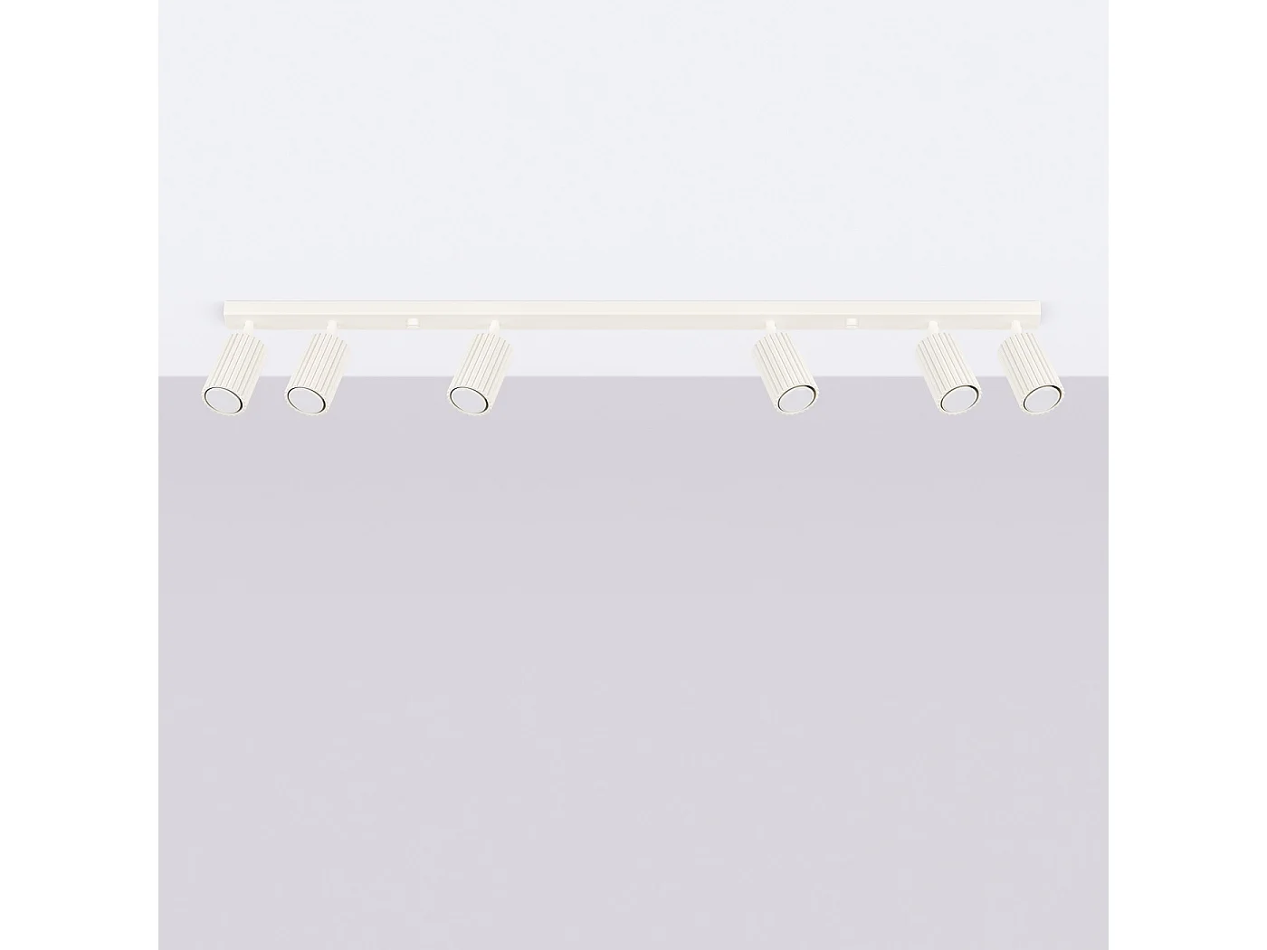 Plafondlamp KARBON minimalistisch van  - 6 lichtbronnen - L.117 x H.16,5 cm - beige