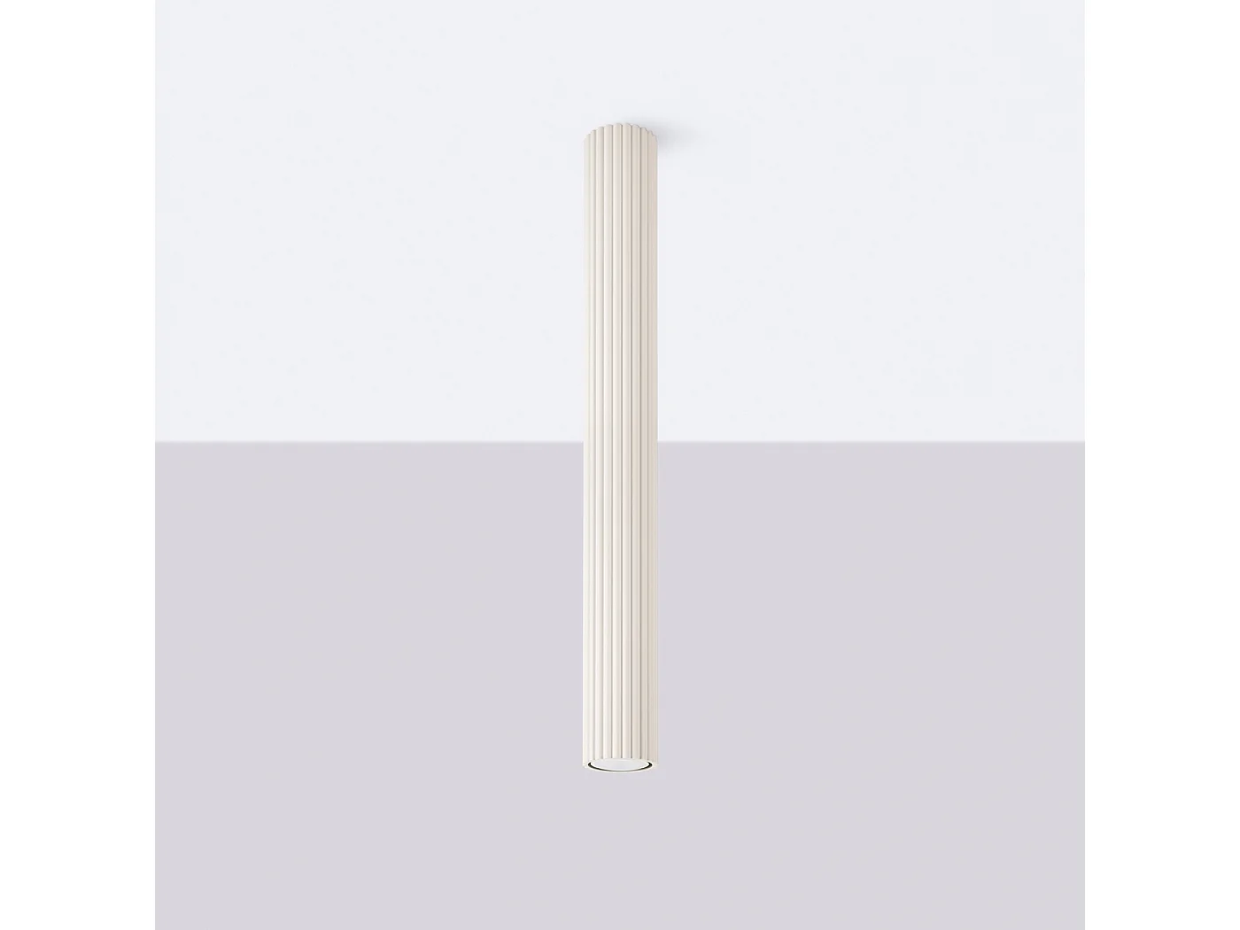 Plafonnier Karbon Minimaliste En Aluminium - 1 Sources Lumineuses - L.6,5 X H.60 Cm - Beige