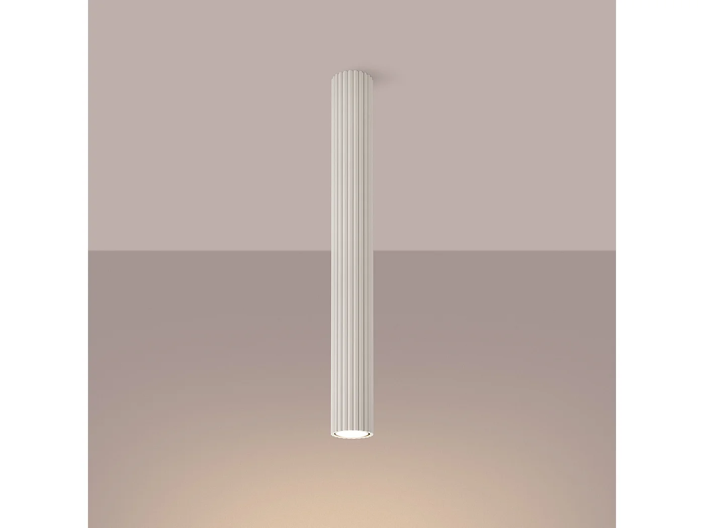 Lámpara de techo KARBON minimalista de aluminio - 1 fuentes luminosas - L.6,5 x A.60 cm - beige