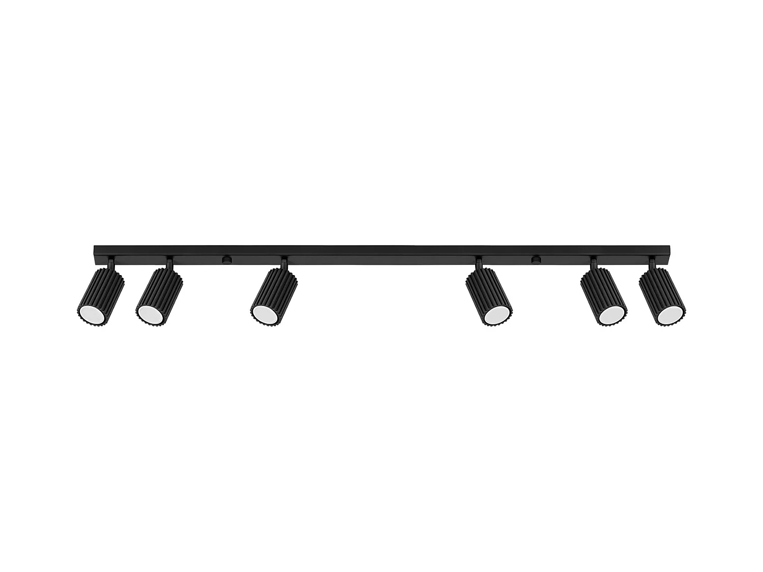 Plafonnier Karbon Minimaliste En Aluminium - 6 Sources Lumineuses - L.117 X H.16,5 Cm - Noir