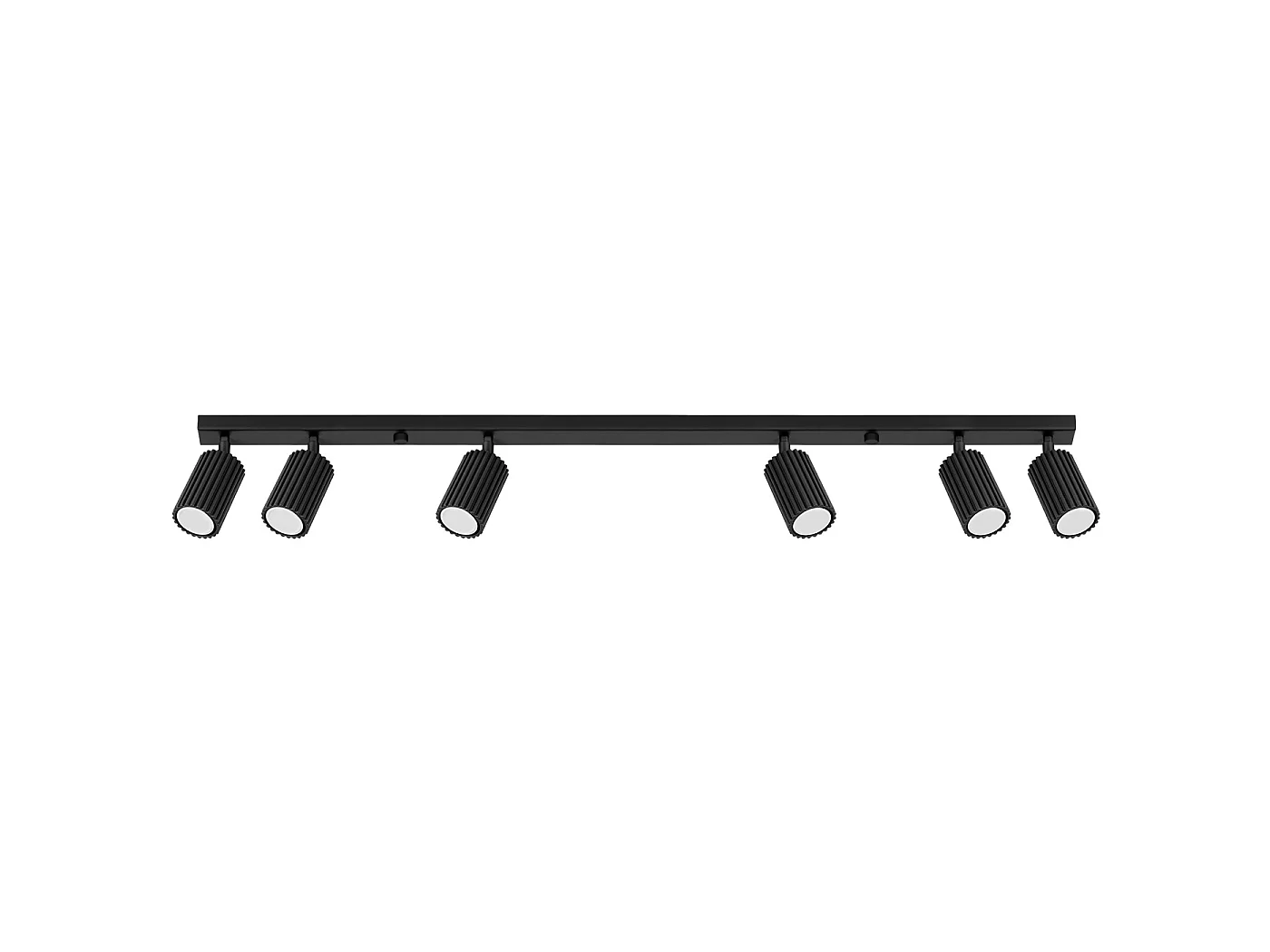 Plafondlamp KARBON minimalistisch van  - 6 lichtbronnen - L.117 x H.16,5 cm - zwart