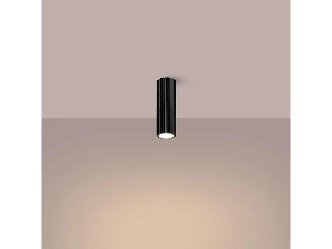 Plafonnier Karbon Minimaliste En Aluminium - 1 Sources Lumineuses - L.6,5 X H.20 Cm - Noir