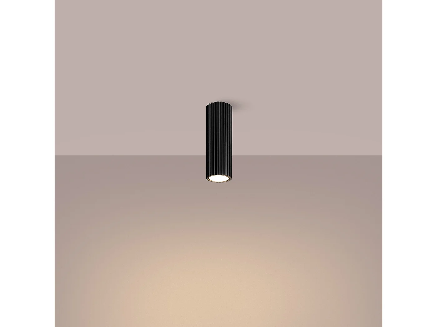 Luminária de teto KARBON minimalista, alumínio - 1 lichtbronnen - L.6.5 x H.20 cm - preto