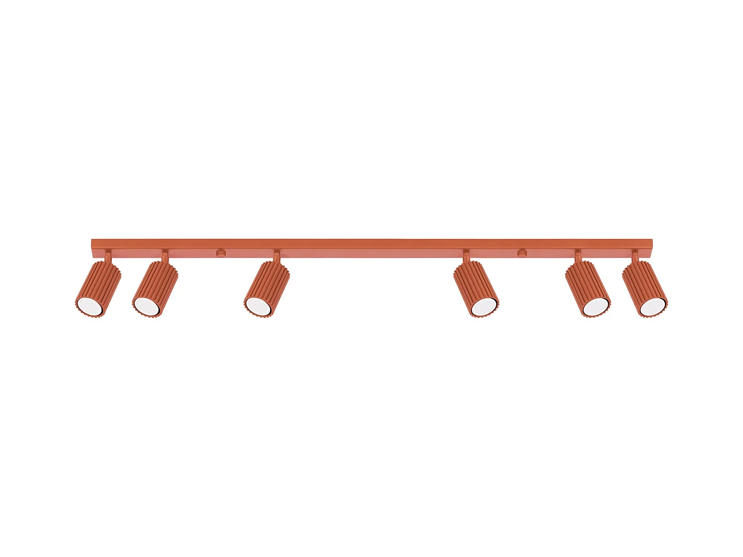 Plafonnier Karbon Minimaliste En Aluminium - 6 Sources Lumineuses - L.117 X H.16,5 Cm - Ocre Rouge