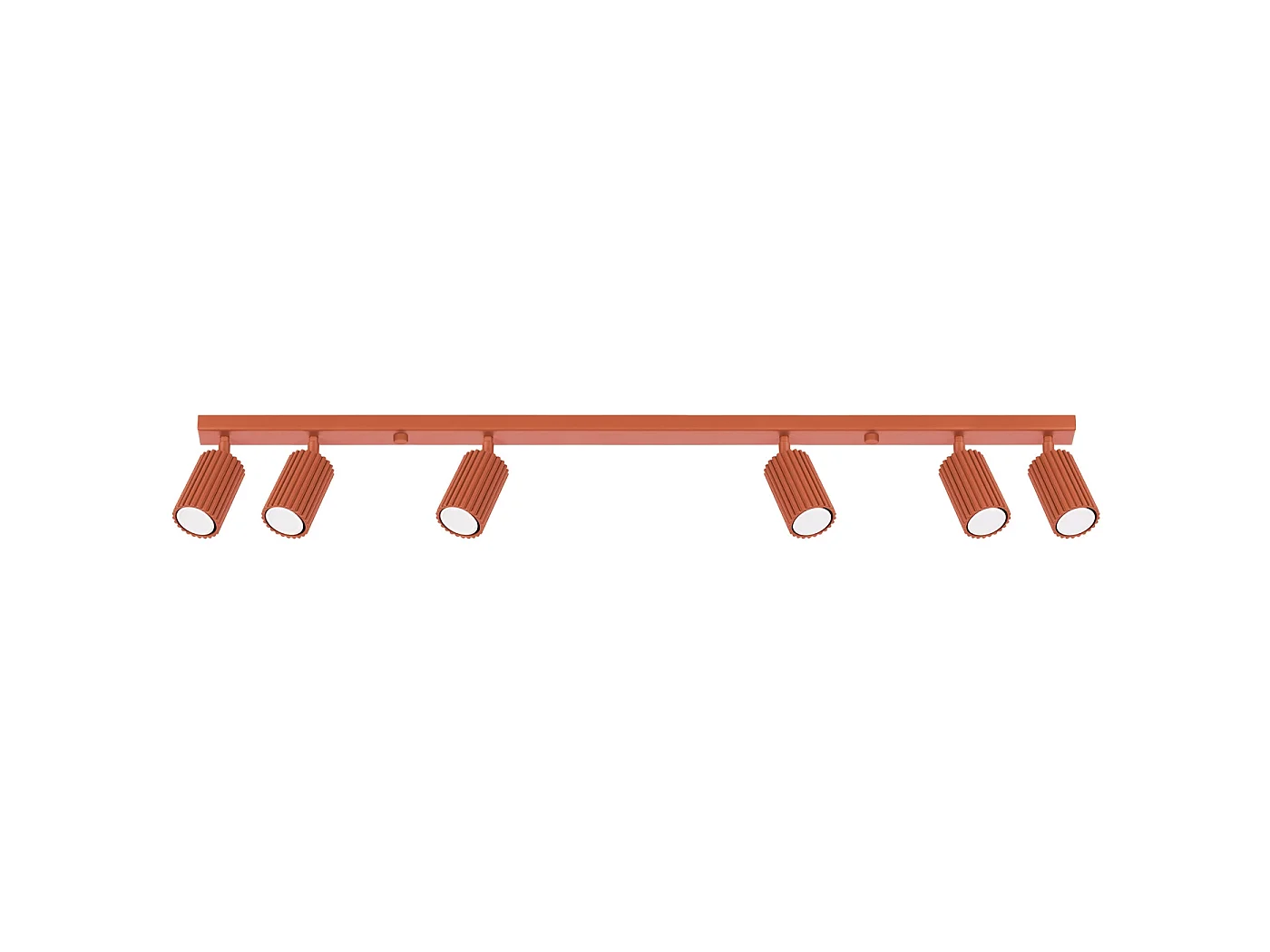 Plafondlamp KARBON minimalistisch van  - 6 lichtbronnen - L.117 x H.16,5 cm - rode oker