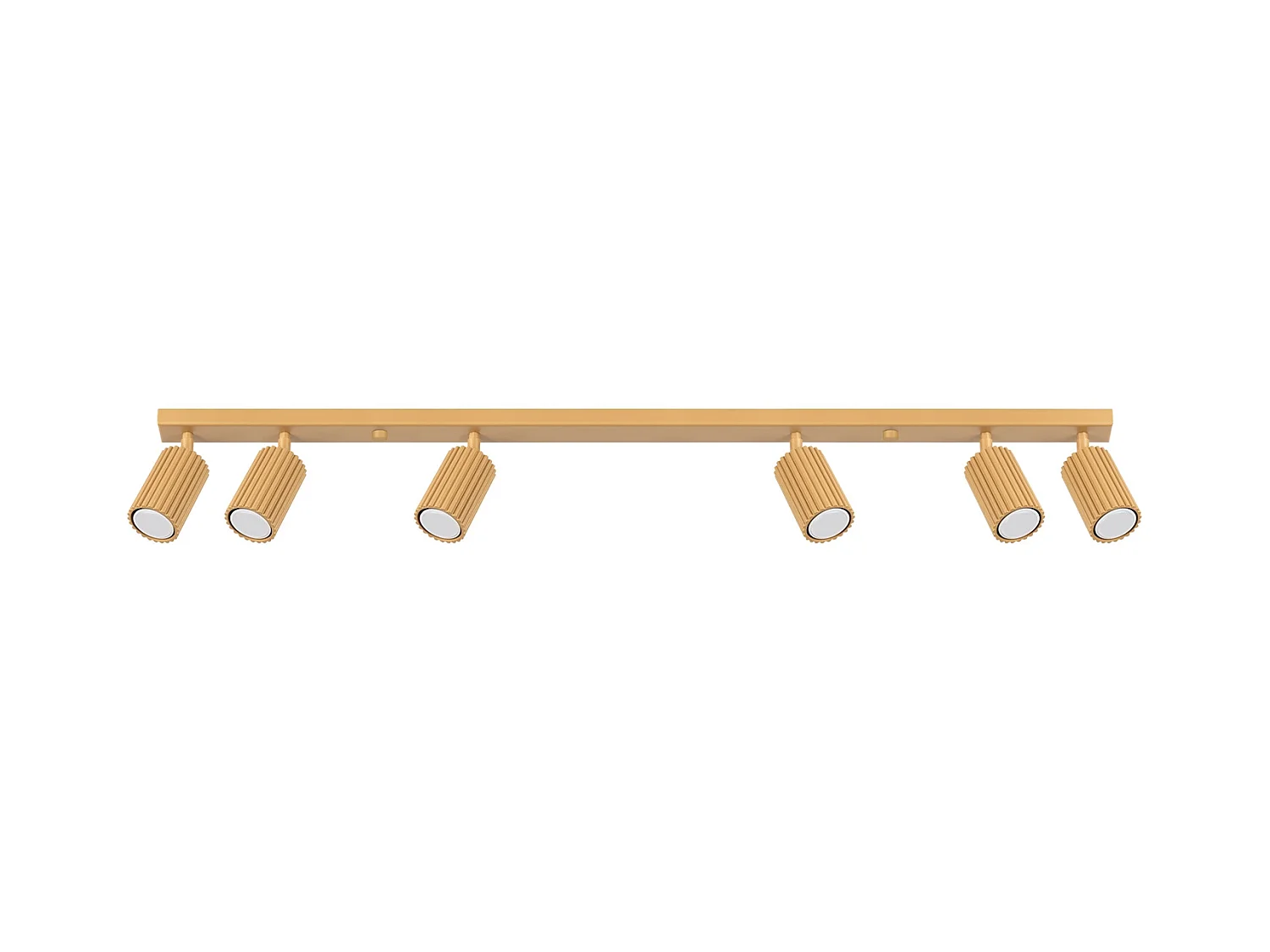 Plafonnier Karbon Minimaliste En Aluminium - 6 Sources Lumineuses - L.117 X H.16,5 Cm - Doré