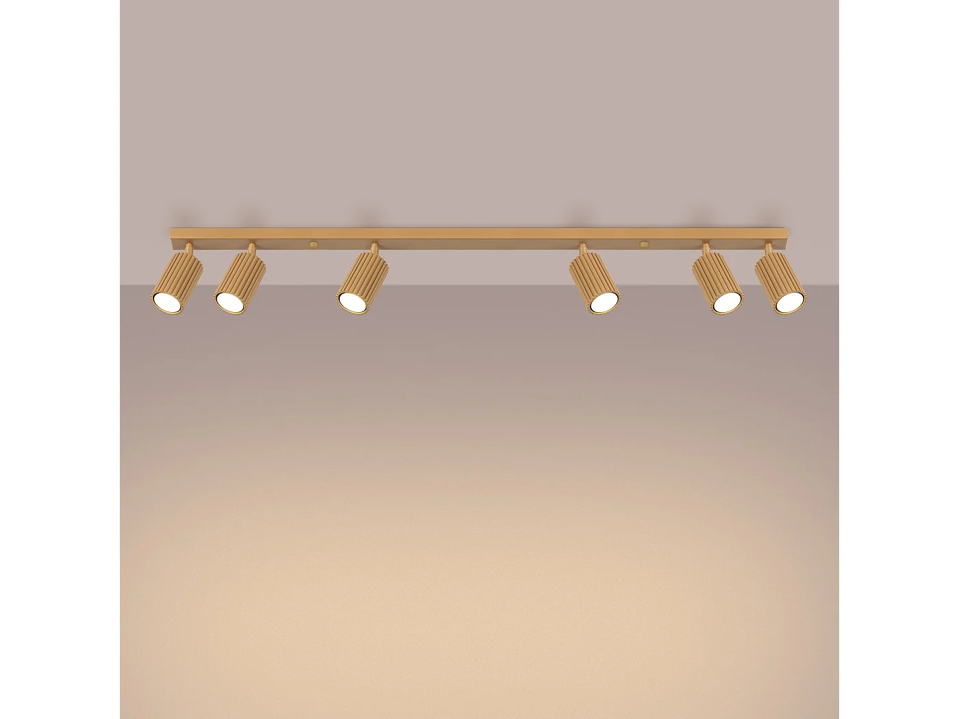Plafondlamp KARBON minimalistisch van  - 6 lichtbronnen - L.117 x H.16,5 cm - gouden