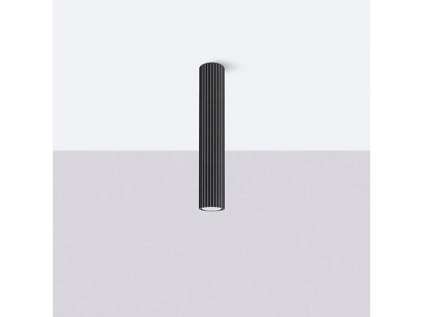 Lámpara de techo KARBON minimalista de aluminio - 1 fuentes luminosas - L.6,5 x A.40 cm - negro