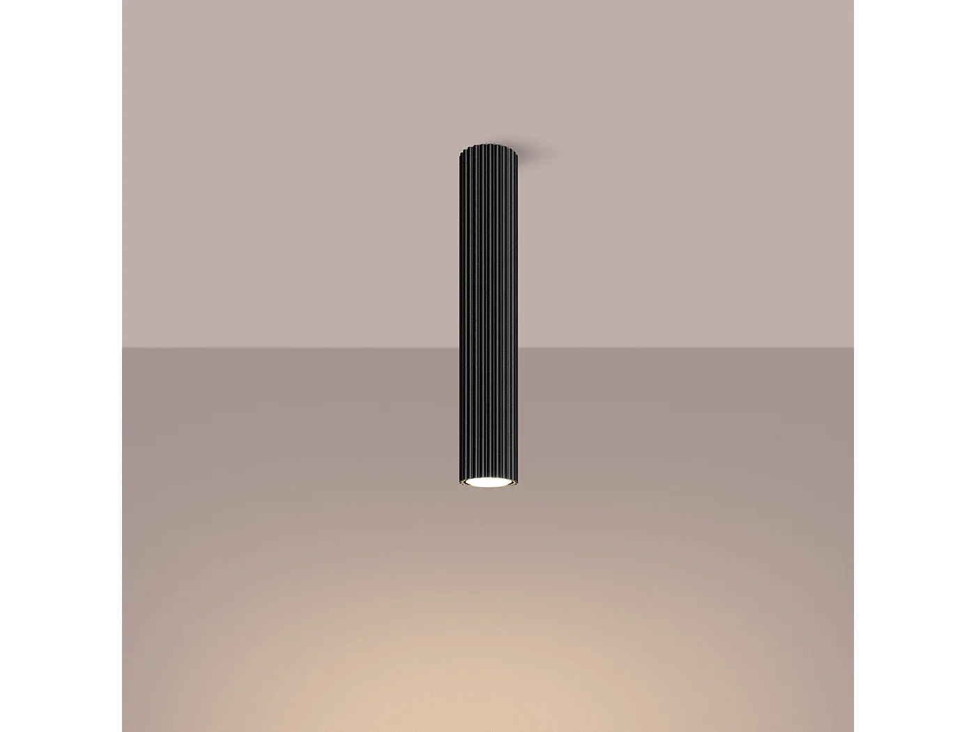 Lámpara de techo KARBON minimalista de aluminio - 1 fuentes luminosas - L.6,5 x A.40 cm - negro