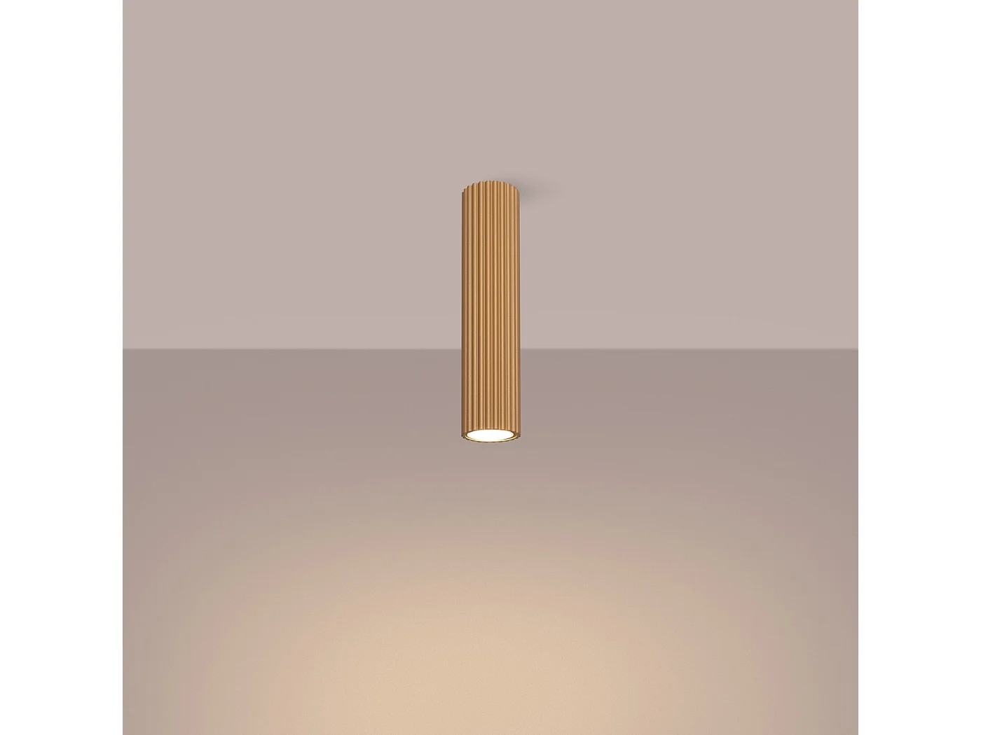 Lámpara de techo KARBON minimalista de aluminio - 1 fuentes luminosas - L.6,5 x A.30 cm - dorado