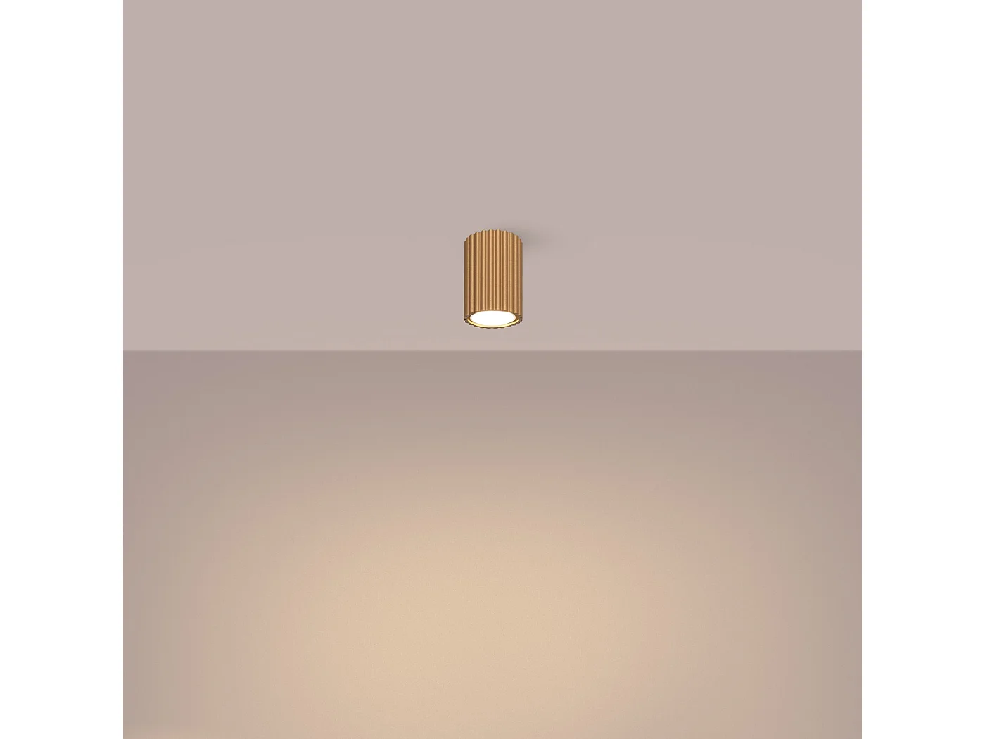 Plafonnier Karbon Minimaliste En Aluminium - 1 Sources Lumineuses - L.6,5 X H.10 Cm - Doré