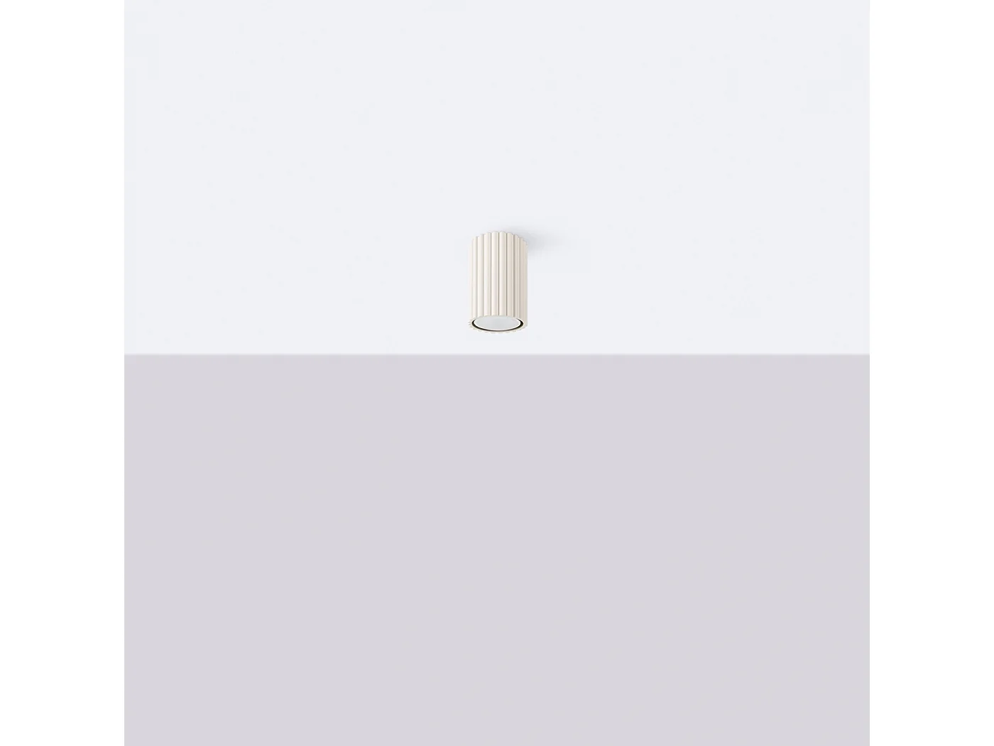 Plafonnier Karbon Minimaliste En Aluminium - 1 Sources Lumineuses - L.6,5 X H.10 Cm - Beige