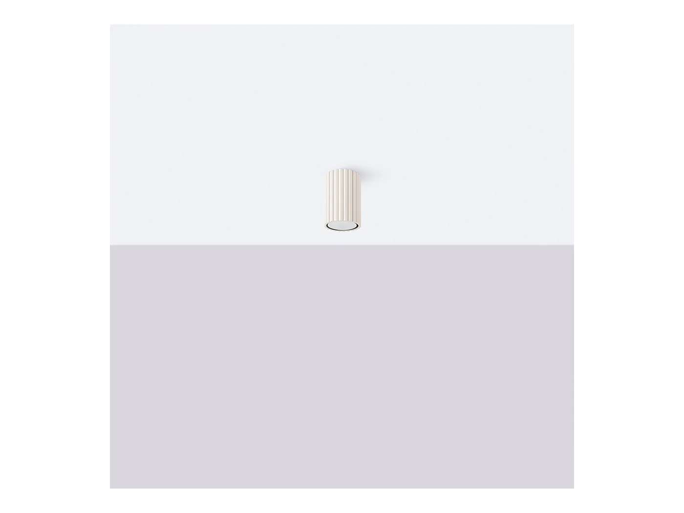 Deckenleuchte Karbon Minimalistisch Aus  Aluminium - 1 Lichtquellen - L.6,5 X H. Cm - Beige