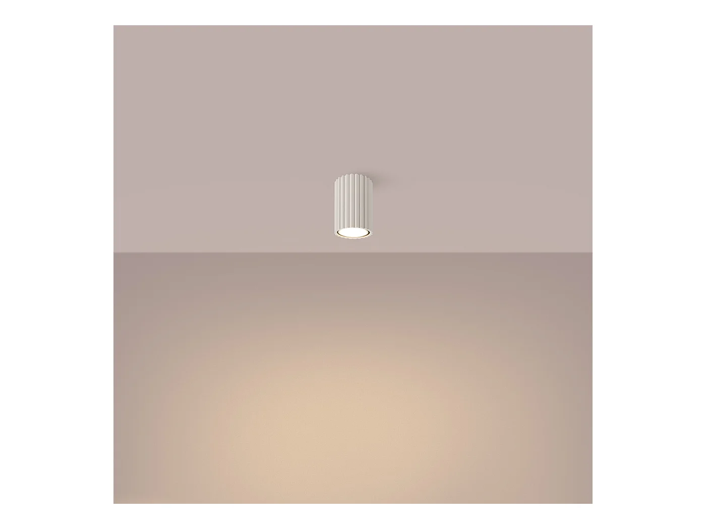 Deckenleuchte Karbon Minimalistisch Aus  Aluminium - 1 Lichtquellen - L.6,5 X H. Cm - Beige