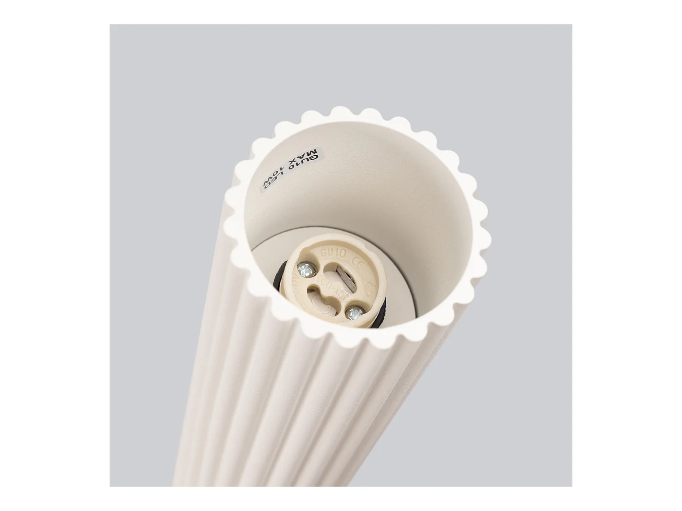 Deckenleuchte Karbon Minimalistisch Aus  Aluminium - 1 Lichtquellen - L.6,5 X H. Cm - Beige