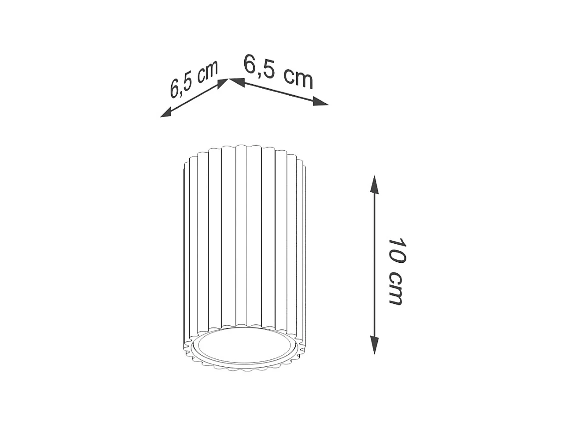 Deckenleuchte Karbon Minimalistisch Aus  Aluminium - 1 Lichtquellen - L.6,5 X H. Cm - Beige