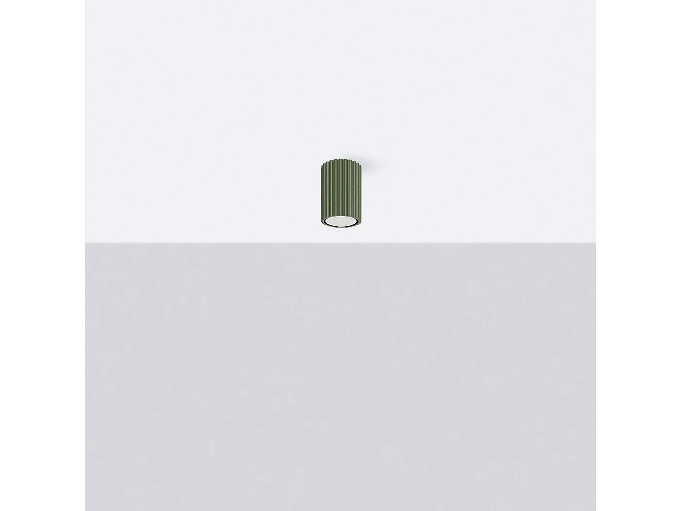Plafonnier Karbon Minimaliste En Aluminium - 1 Sources Lumineuses - L.6,5 X H.10 Cm - Vert Olive