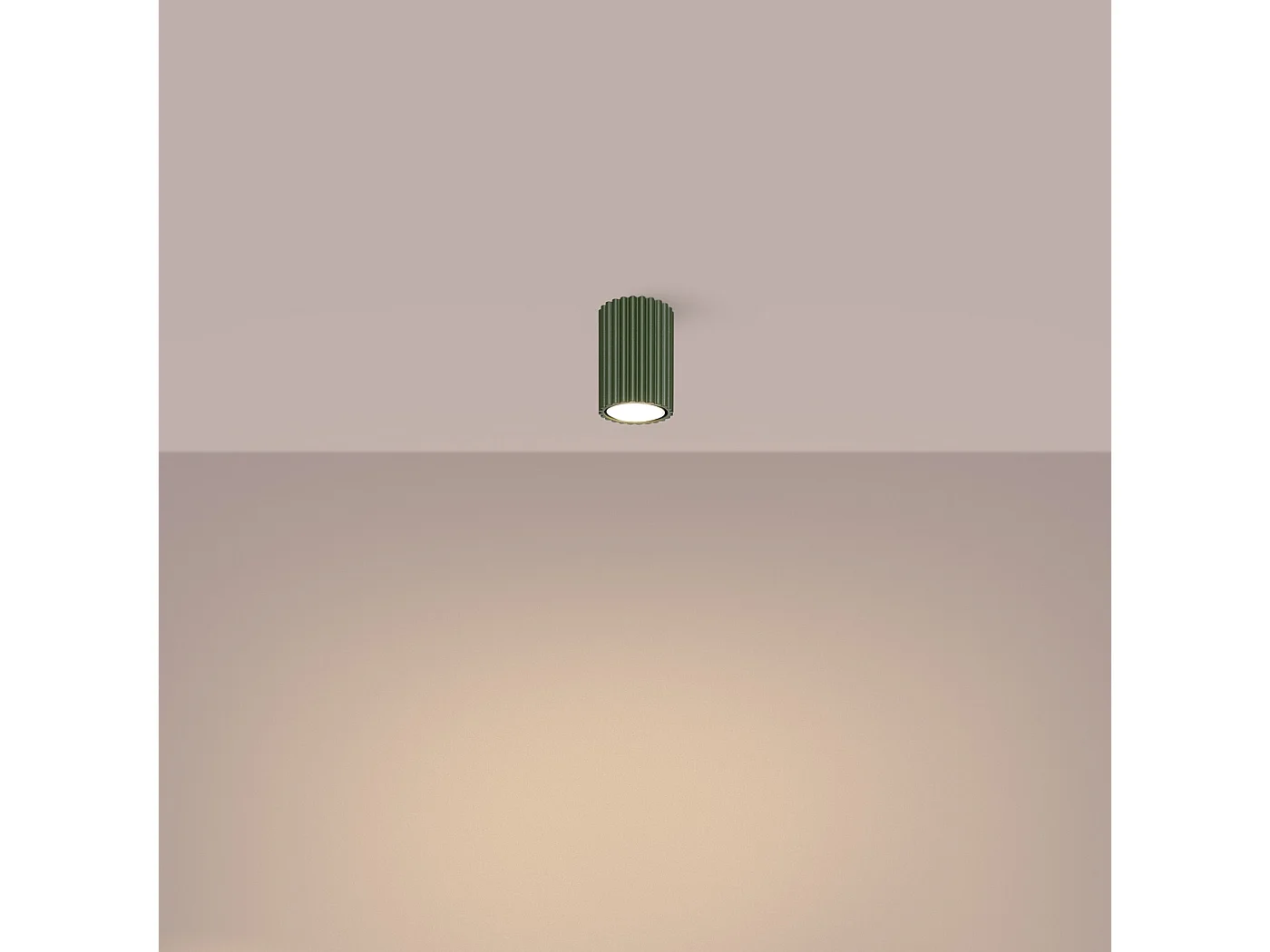 Plafonnier Karbon Minimaliste En Aluminium - 1 Sources Lumineuses - L.6,5 X H.10 Cm - Vert Olive