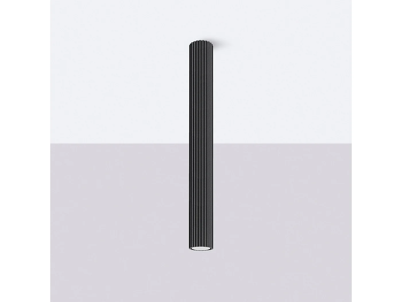 Lámpara de techo KARBON minimalista de aluminio - 1 fuentes luminosas - L.6,5 x A.60 cm - negro